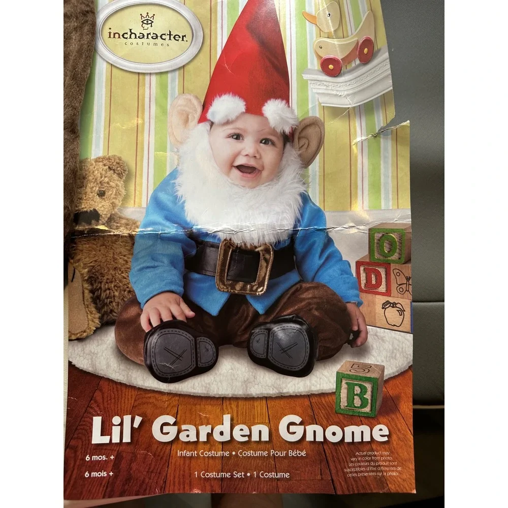 InCharacter Lil' Garden Gnome Costume Outfit‎ with Hat & Booties - 6-12 Months